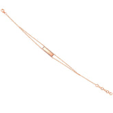 0.13ct 14k Rose Gold Diamond Bar ID Bracelet